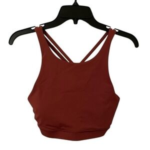 Lululemon Women's Orange Rustic Clay Active High Neck Energy Bra Size 10